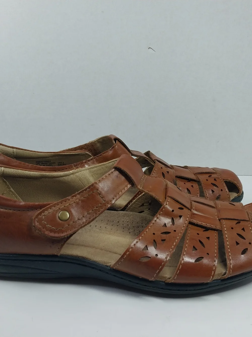 Earth Spirit Sandal Womens 8 Brown Fisherman Closed Toe Slip On Casual Leather - Picture 7 of 12